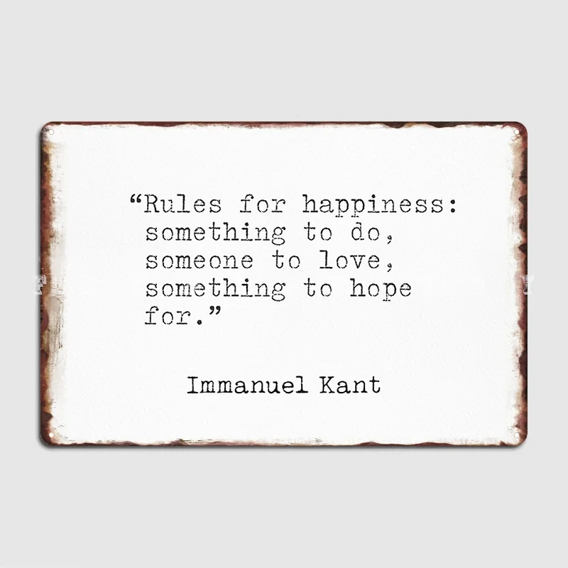 Home Cinema Quotes - Immanuel Kant Citazioni Targa in metallo