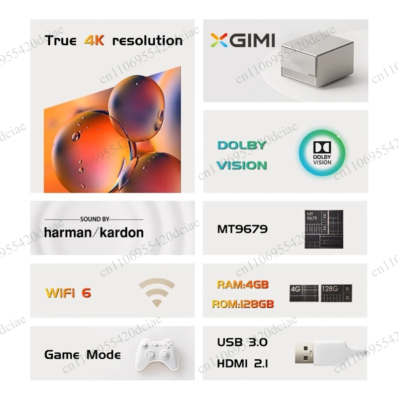 Home Cinema Xgimi - Proiettore Home Cinema 3D Android 128GB,
