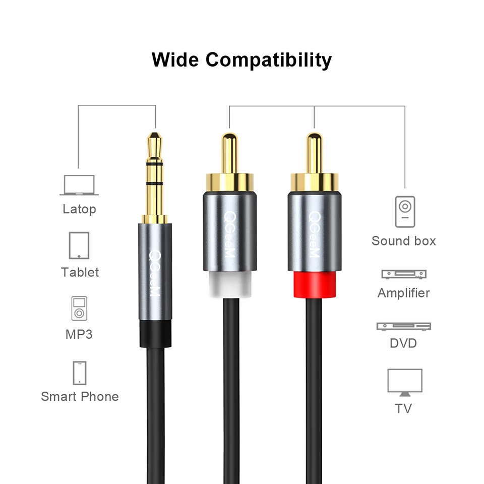 Cavo RCA QGeeM 2RCA a 3.5mm, C - Home Cinema Reviews recensione e prezzo