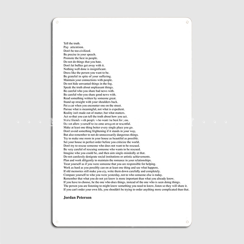 Jordan Peterson Quotes Metal S - Home Cinema Quotes recensione e prezzo
