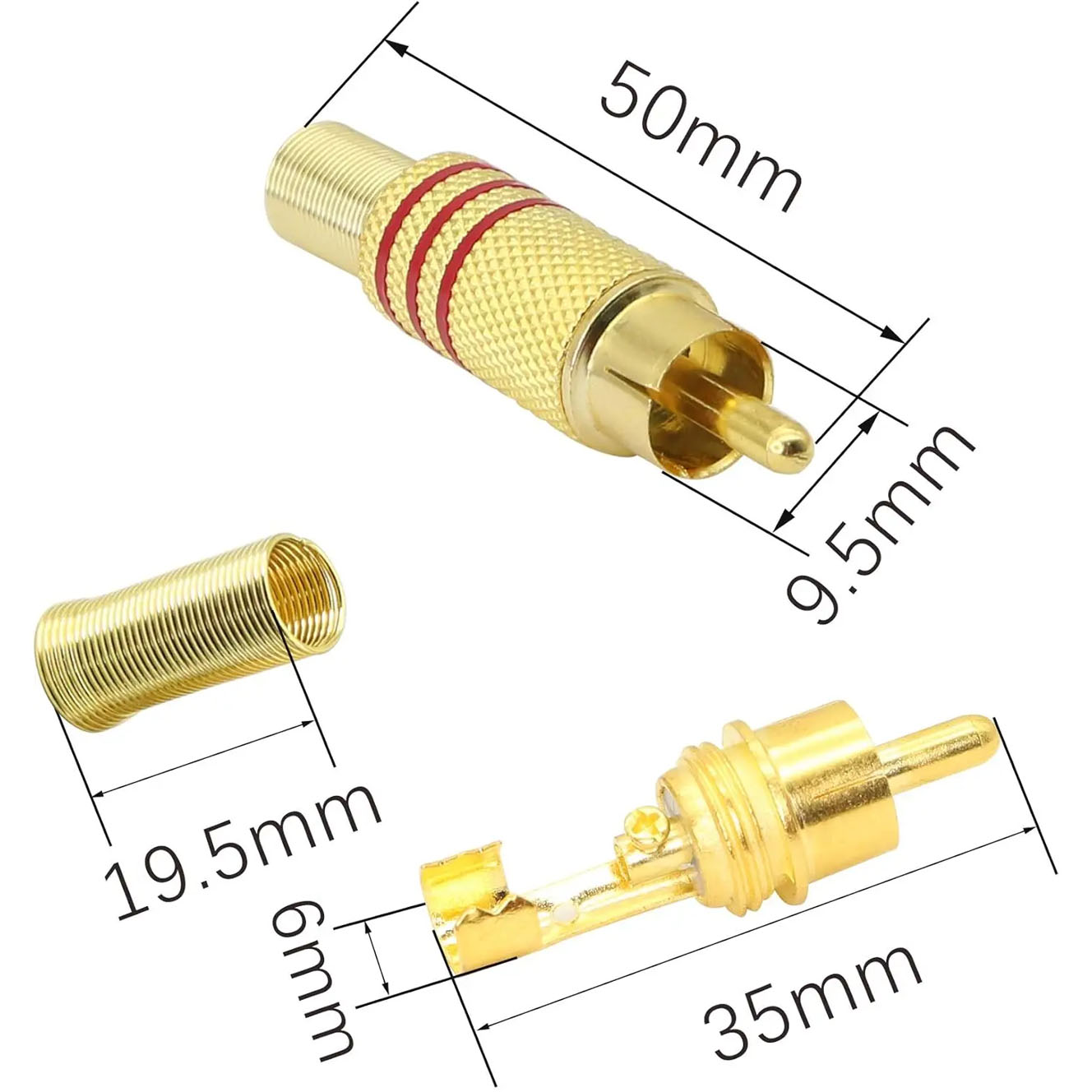 4 connettori RCA placcati oro, - Home Cinema Reviews recensione e prezzo