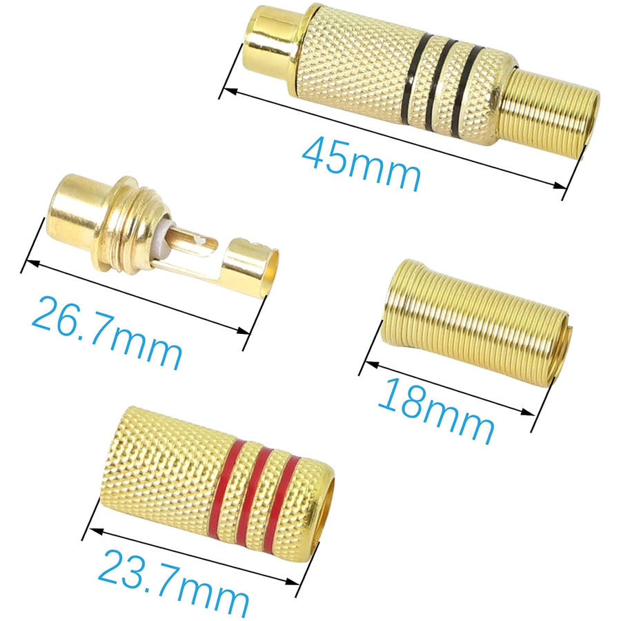 4 connettori RCA placcati oro, - Home Cinema Reviews recensione e prezzo